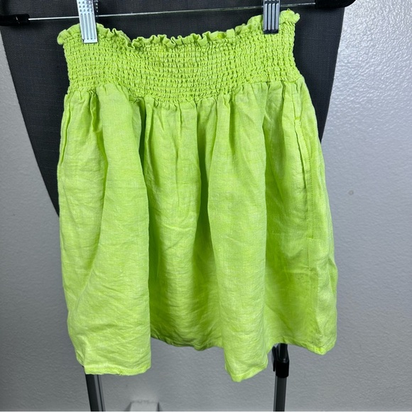 Cynthia Rowley Lime Green Women's 100% Linen Skirt Size S - Picture 5 of 6